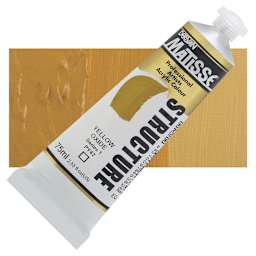 Matisse Structure Paint - Yellow Oxide, 75 ml tube and swatch