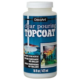 DecoArt Clear Pouring Topcoat - Front of 16oz bottle shown