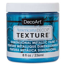 DecoArt American Decor Texture Paint - Deep Turquoise Metallic, 8 oz
