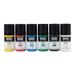 Liquitex Acrylic Gouache - Primaries, Set of 6, 59 ml bottles lines up