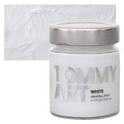 Tommy Art Mineral Paint - White, 140 ml jar and swatch