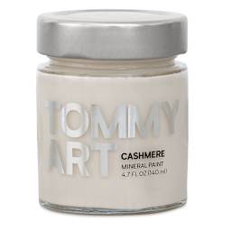 Tommy Art Mineral Paint - Front of 140 ml Jar of Cashmere paint