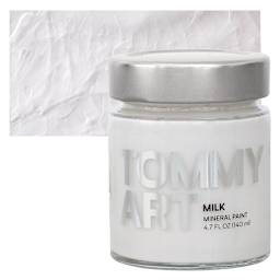 Tommy Art Mineral Paint - Milk, 140 ml jar and swatch