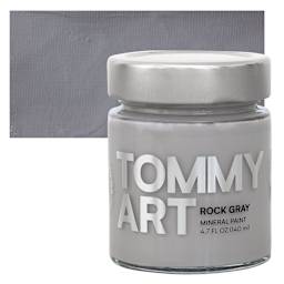 Tommy Art Mineral Paint - Rock Gray, 140 ml jar and swatch