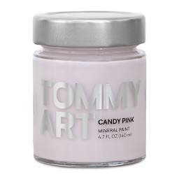 Tommy Art Mineral Paint - Front of 140 ml Jar of Candy Pink paint