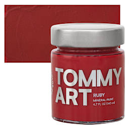 Tommy Art Mineral Paint - Ruby, 140 ml jar and swatch
