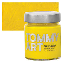 Tommy Art Mineral Paint - Sunflower, 140 ml jar and swatch