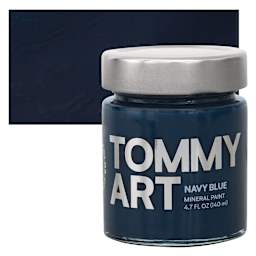 Tommy Art Mineral Paint - Navy Blue, 140 ml jar and swatch