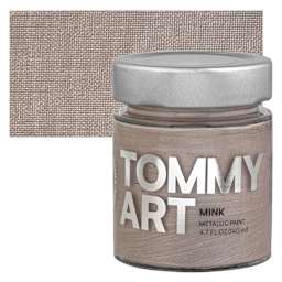 Tommy Art Mineral Paint - Mink (Metallic), 140 ml jar and swatch