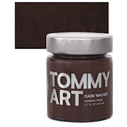 Tommy Art Mineral Paint - Dark Walnut, 140 ml jar and swatch