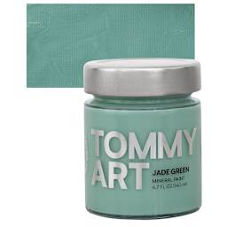 Tommy Art Mineral Paint - Jade Green, 140 ml jar and swatch
