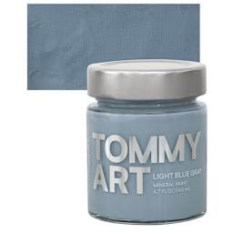 Tommy Art Mineral Paint - Light Blue Gray, 140 ml jar and swatch
