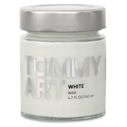Tommy Art Wax - Front of 140 ml Jar of White Wax