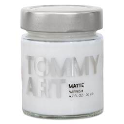 Tommy Art Varnish - Front of 140 ml Jar of Matte Varnish

