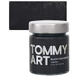 Tommy Art DIY System - Black Chalkboard Paint, 140 ml jar and swatch