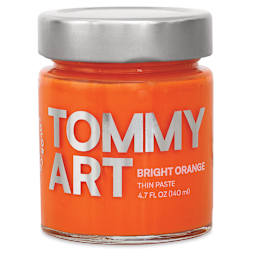Tommy Art Paste - Front view of 140 ml Bright Orange Jar