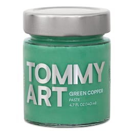 Tommy Art Paste - Front view of 140 ml Green Copper Jar