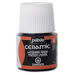 Pebeo Ceramic Paint - Front of 45 ml bottle of Black Ceramic paint
