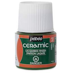 Pebeo Ceramic Paint - Front of 45 ml bottle of Green paint
