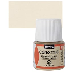 Pebeo Ceramic Paint - Antique White, 45 ml bottle and swatch