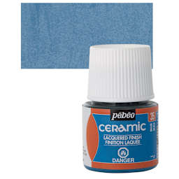 Pebeo Ceramic Paint - Blue, 45 ml bottle and swatch
