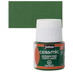 Pebeo Ceramic Paint - Green, 45 ml bottle and swatch