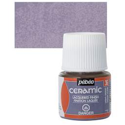 Pebeo Ceramic Paint - Light Violet, 45 ml bottle and swatch