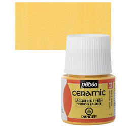 Pebeo Ceramic Paint - Light Yellow, 45 ml bottle and swatch