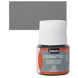 Pebeo Ceramic Paint - Metallic, 45 ml bottle and swatch
