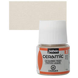 Pebeo Ceramic Paint - Pearl, 45 ml bottle and swatch