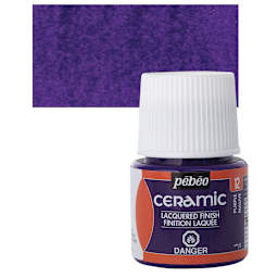 Pebeo Ceramic Paint - Purple, 45 ml bottle and swatch