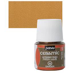 Pebeo Ceramic Paint - Rich Gold, 45 ml bottle and swatch