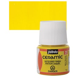 Pebeo Ceramic Paint - Rich Yellow, 45 ml bottle and swatch