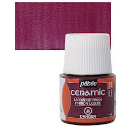Pebeo Ceramic Paint - Ruby, 45 ml bottle and swatch