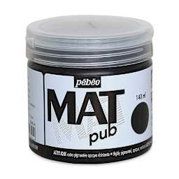 Pebeo Mat Pub Acrylic Paint - Ivory Black, 140 ml