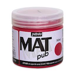 Pebeo Mat Pub Acrylic Paint - Carmine Red, 140 ml