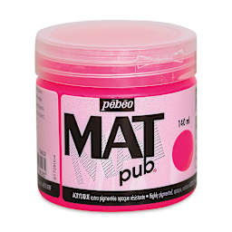 Pebeo Mat Pub Acrylic Paint - Fluorescent Pink, 140 ml