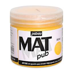 Pebeo Mat Pub Paint - Front of jar of Golden Yellow