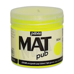 Pebeo Mat Pub Acrylic Paint - Fluorescent Yellow, 140 ml
