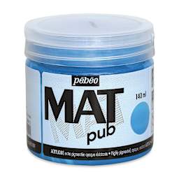 Pebeo Mat Pub Acrylic Paint - Cyan Blue, 140 ml