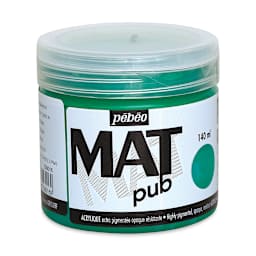 Pebeo Mat Pub Acrylic Paint - Permanent Green, 140 ml