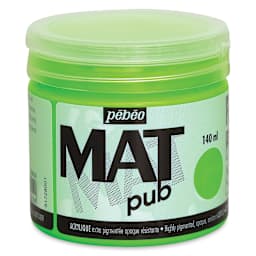 Pebeo Mat Pub Paint - Front of jar of Fluorescent Green