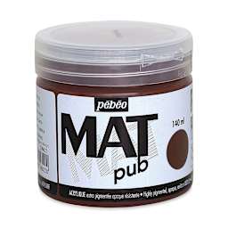 Pebeo Mat Pub Acrylic Paint - Burnt Umber, 140 ml