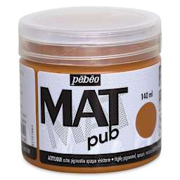 Pebeo Mat Pub Paint - Front of jar of Raw Sienna