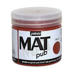 Pebeo Mat Pub Acrylic Paint - Burnt Sienna, 140 ml