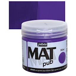 Pebeo Mat Pub Acrylic Paint - Cobalt Violet, 140 ml jar and swatch