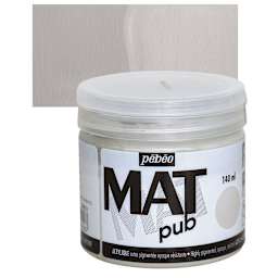 Pebeo Mat Pub Acrylic Paint - Warm Gray, 140 ml jar and swatch