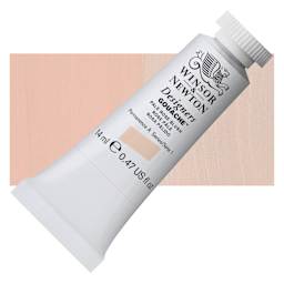 Winsor & Newton Designers Gouache - Pale Rose Blush, 14 ml tube and swatch