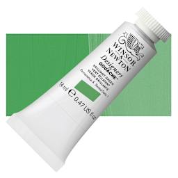 Winsor & Newton Designers Gouache - Brilliant Green, 14 ml tube and swatch