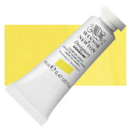 Winsor & Newton Designers Gouache - Cadmium Lemon, 14 ml tube and swatch
